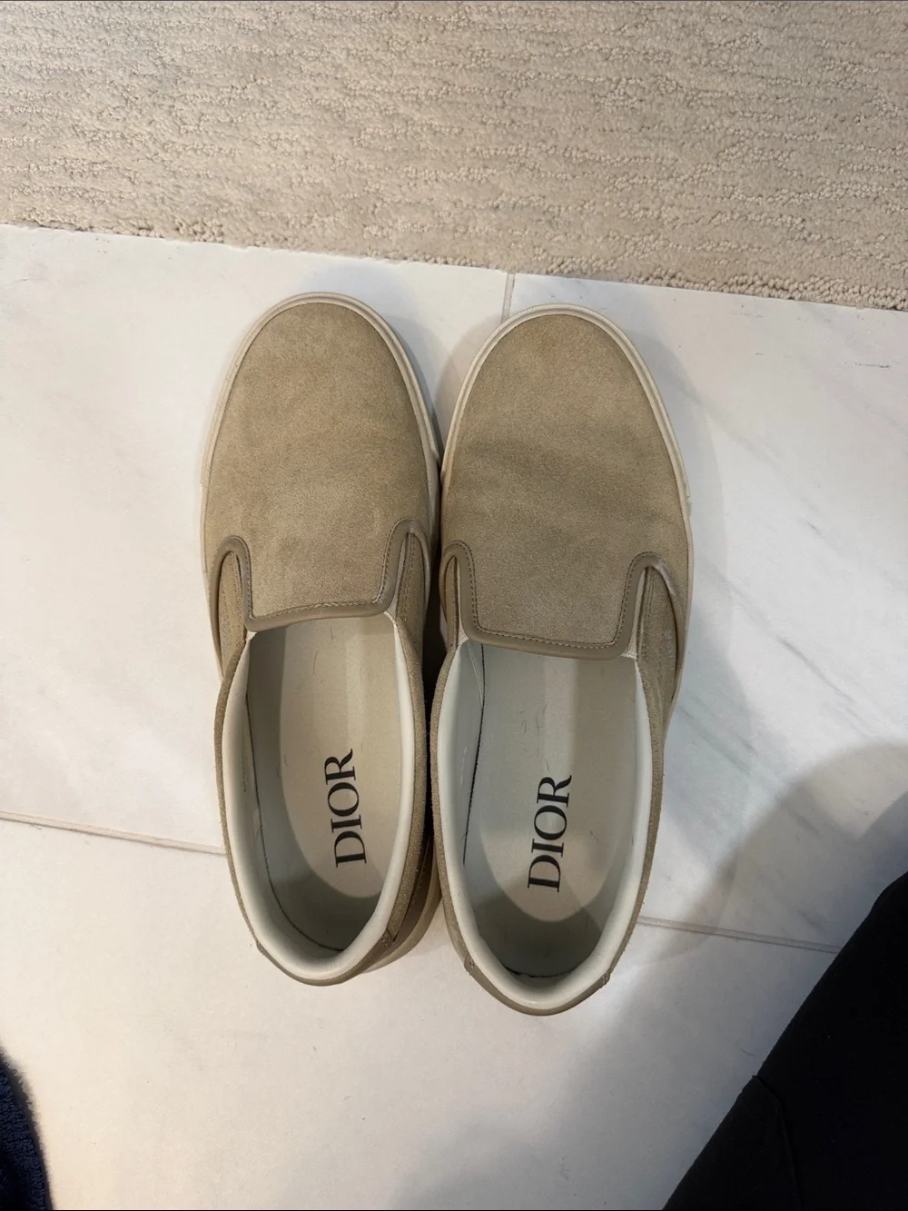 Dior beige suede